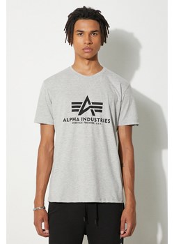 Alpha Industries t-shirt bawełniany Basic T-Shirt kolor szary z nadrukiem 100501.17 ze sklepu PRM w kategorii T-shirty męskie - zdjęcie 174031040