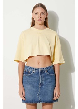 adidas Originals t-shirt bawełniany damski kolor żółty IR6000 ze sklepu PRM w kategorii Bluzki damskie - zdjęcie 174031390