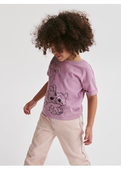 Reserved - Bawełniany t-shirt Lilo i Stitch - pastelowy róż ze sklepu Reserved w kategorii Bluzki dziewczęce - zdjęcie 174032414