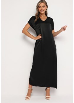 Czarna Wiskozowa Sukienka o Pudełkowym Kroju Oversize Moratina ze sklepu Born2be Odzież w kategorii Sukienki - zdjęcie 174032753