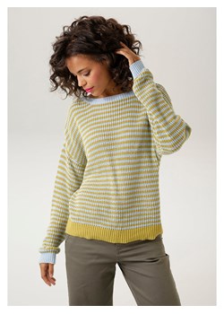 Aniston Sweter w kolorze błękitno-żółtym ze sklepu Limango Polska w kategorii Swetry damskie - zdjęcie 174033484