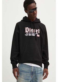 Diesel bluza S-GINN-HOOD-K45 męska kolor czarny z kapturem z aplikacją A15723.0HAYT ze sklepu ANSWEAR.com w kategorii Bluzy męskie - zdjęcie 174034903