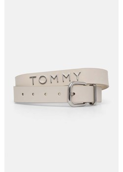 Tommy Jeans pasek skórzany damski kolor beżowy AW0AW16255 ze sklepu ANSWEAR.com w kategorii Paski damskie - zdjęcie 174035331