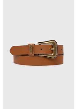 Pepe Jeans pasek skórzany MILDRED BELT damski kolor brązowy PL020852 ze sklepu ANSWEAR.com w kategorii Paski damskie - zdjęcie 174035343