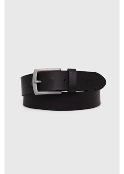 Pepe Jeans pasek skórzany PALMER BELT męski kolor czarny PM021024 ze sklepu ANSWEAR.com w kategorii Paski męskie - zdjęcie 174035354