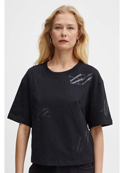 Armani Exchange t-shirt bawełniany damski kolor czarny 6DYT02 YJNNZ ze sklepu ANSWEAR.com w kategorii Bluzki damskie - zdjęcie 174035594