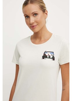 EA7 Emporio Armani t-shirt bawełniany damski kolor beżowy TJZPZ.6DTT35 ze sklepu ANSWEAR.com w kategorii Bluzki damskie - zdjęcie 174035604