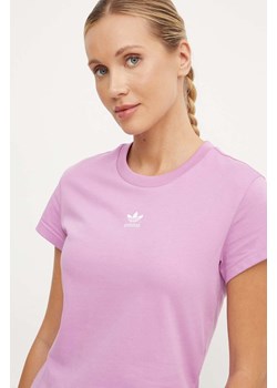 adidas Originals t-shirt bawełniany damski kolor różowy IY7337 ze sklepu ANSWEAR.com w kategorii Bluzki damskie - zdjęcie 174035613