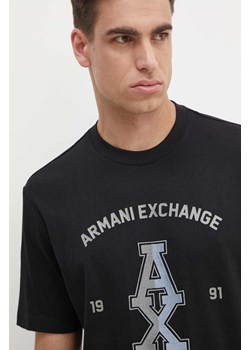 Armani Exchange t-shirt bawełniany męski kolor czarny z nadrukiem 6DZTLR ZJLFZ ze sklepu ANSWEAR.com w kategorii T-shirty męskie - zdjęcie 174035662