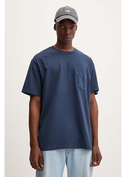 Levi&apos;s t-shirt bawełniany męski kolor granatowy gładki A8605 ze sklepu ANSWEAR.com w kategorii T-shirty męskie - zdjęcie 174035744