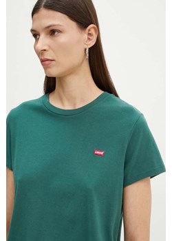 Levi&apos;s t-shirt bawełniany damski kolor zielony ze sklepu ANSWEAR.com w kategorii Bluzki damskie - zdjęcie 174035894