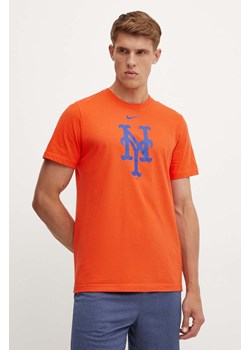 Nike t-shirt bawełniany New York Mets męski kolor pomarańczowy z nadrukiem ze sklepu ANSWEAR.com w kategorii T-shirty męskie - zdjęcie 174035914