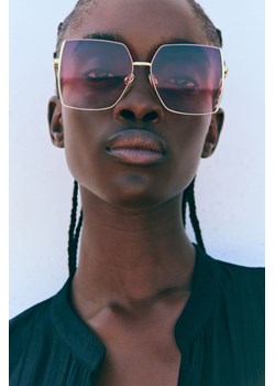 H & M - Kwadratowe okulary przeciwsłoneczne - Złoty ze sklepu H&M w kategorii Okulary przeciwsłoneczne damskie - zdjęcie 174036971
