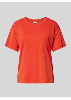 T-shirt z prążkowanym okrągłym dekoltem ze sklepu Peek&Cloppenburg  w kategorii Bluzki damskie - zdjęcie 174037161
