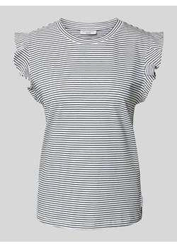 T-shirt z prążkowanym okrągłym dekoltem ze sklepu Peek&Cloppenburg  w kategorii Bluzki damskie - zdjęcie 174037364