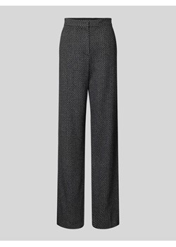 Spodnie wełniane o rozkloszowanym kroju z fakturowanym wzorem ze sklepu Peek&Cloppenburg  w kategorii Spodnie damskie - zdjęcie 174037470