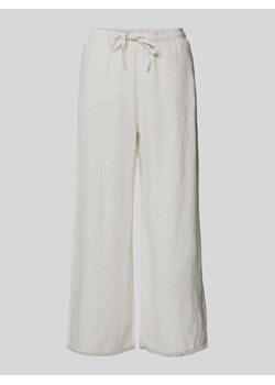 Spodnie lniane o rozkloszowanym kroju z frędzlami model ‘Caroline’ ze sklepu Peek&Cloppenburg  w kategorii Spodnie damskie - zdjęcie 174037650