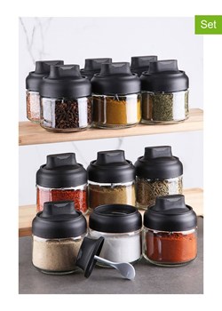 Violeta Home Słoiki (12 szt.) w kolorze czarnym na przyprawy - 300 ml ze sklepu Limango Polska w kategorii Młynki do soli i pieprzu - zdjęcie 174038050