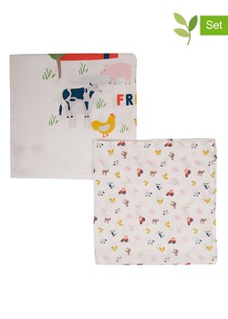 Frugi Chustki (2 szt.) &quot;Farmyard Friends&quot; w kolorze białym ze wzorem ze sklepu Limango Polska w kategorii Odzież dla niemowląt - zdjęcie 174039114