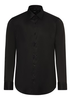 BOSS Koszula męska - P-HANK-kent-C1-222 Mężczyźni Slim Fit czarny jednolity ze sklepu vangraaf w kategorii Koszule męskie - zdjęcie 174039701