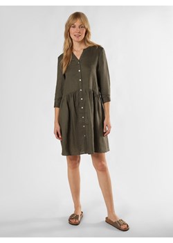 Ambiance Lniana sukienka damska Kobiety len khaki jednolity ze sklepu vangraaf w kategorii Sukienki - zdjęcie 174039721