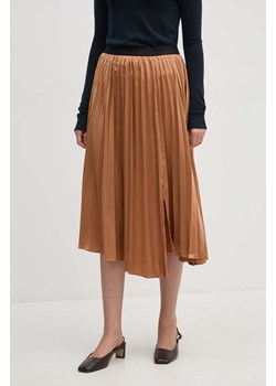 Dkny spódnica kolor brązowy midi rozkloszowana P4ENTQBW ze sklepu ANSWEAR.com w kategorii Spódnice - zdjęcie 174041154