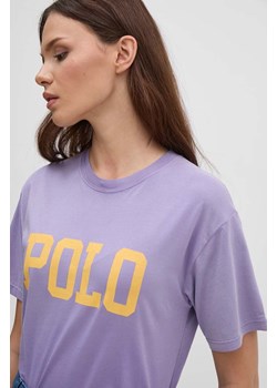 Polo Ralph Lauren t-shirt bawełniany damski kolor fioletowy 211941181 ze sklepu ANSWEAR.com w kategorii Bluzki damskie - zdjęcie 174041253