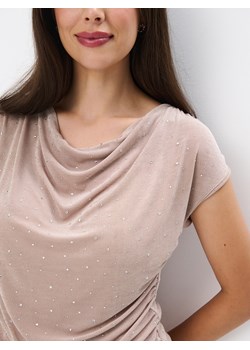 Mohito - Beżowa bluzka z marszczeniami - beżowy ze sklepu Mohito w kategorii Bluzki damskie - zdjęcie 174041523