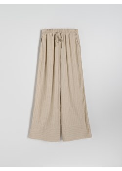 Reserved - Spodnie z wiskozy i lnu - wielobarwny ze sklepu Reserved w kategorii Spodnie damskie - zdjęcie 174042434