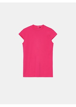 Mohito - Różowa bluzka z krótkim rękawem - fuksjowy ze sklepu Mohito w kategorii Bluzki damskie - zdjęcie 174043780