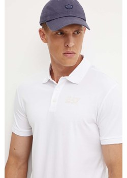 EA7 Emporio Armani polo męski kolor biały z nadrukiem PJVQZ.6DPF16 ze sklepu ANSWEAR.com w kategorii T-shirty męskie - zdjęcie 174045182