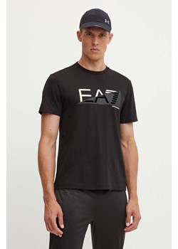 EA7 Emporio Armani t-shirt bawełniany męski kolor czarny z aplikacją AF11970.7M000002 ze sklepu ANSWEAR.com w kategorii T-shirty męskie - zdjęcie 174045334