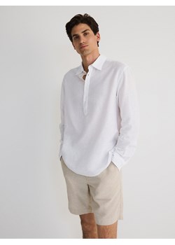 Reserved - Koszula regular z lnem - biały ze sklepu Reserved w kategorii Koszule męskie - zdjęcie 174046800