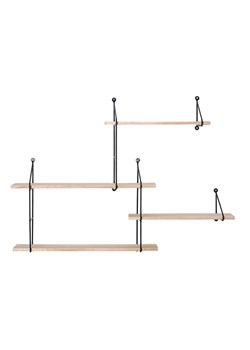 House Nordic Regał ścienny w kolorze jasnobrązowo-czarnym - 99 x 62 x 17,5 cm ze sklepu Limango Polska w kategorii Regały i witryny - zdjęcie 174048094