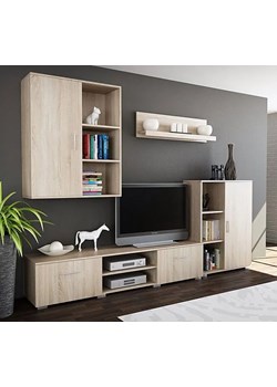 Zestaw mebli do salonu pod TV dąb sonoma - Armo 7X ze sklepu Edinos.pl w kategorii Szafki RTV - zdjęcie 174049990