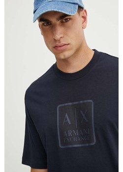 Armani Exchange t-shirt bawełniany męski kolor granatowy z nadrukiem 6DZTHB ZJ9JZ ze sklepu ANSWEAR.com w kategorii T-shirty męskie - zdjęcie 174051663