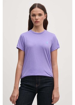 Polo Ralph Lauren t-shirt bawełniany kolor fioletowy 211898698 ze sklepu ANSWEAR.com w kategorii Bluzki damskie - zdjęcie 174051693