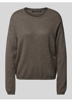 Sweter z dzianiny z obszyciem kamieniami stras ze sklepu Peek&Cloppenburg  w kategorii Swetry damskie - zdjęcie 174052663