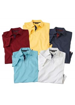 Zestaw 5 bawełnianych koszulek polo ze sklepu Atlas For Men w kategorii T-shirty męskie - zdjęcie 174054023