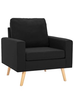 Czarny skandynawski fotel tapicerowany - Meriozi ze sklepu Edinos.pl w kategorii Fotele - zdjęcie 174056004