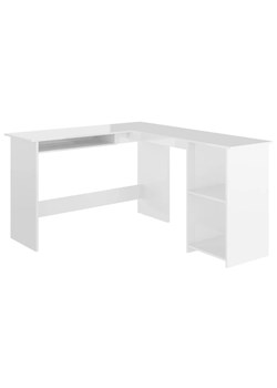 Białe biurko z połyskiem do biura - Merfis 4X ze sklepu Edinos.pl w kategorii Biurka dziecięce - zdjęcie 174056040