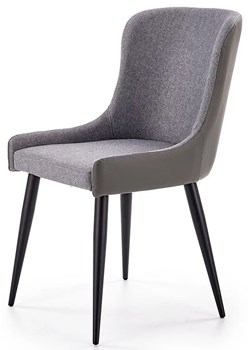 Popielate krzesło tapicerowane do salonu - Metor ze sklepu Edinos.pl w kategorii Krzesła - zdjęcie 174056421