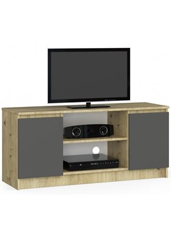 Szafka RTV dąb artisan + grafit / szary - Galapi 5X 140 cm ze sklepu Edinos.pl w kategorii Szafki RTV - zdjęcie 174057293