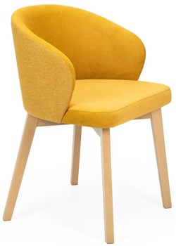 Żółte krzesło drewniane nowoczesne dąb artisan - Faro 6X ze sklepu Edinos.pl w kategorii Krzesła - zdjęcie 174057560