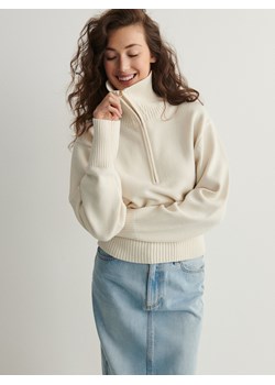 Reserved - Sweter z rozpinanym golfem - kremowy ze sklepu Reserved w kategorii Swetry damskie - zdjęcie 174061023