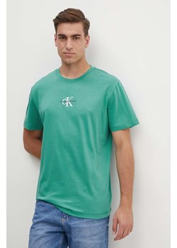 Calvin Klein Jeans t-shirt bawełniany męski kolor zielony z aplikacją J30J325649 ze sklepu ANSWEAR.com w kategorii T-shirty męskie - zdjęcie 174063254