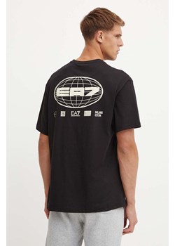 EA7 Emporio Armani t-shirt bawełniany męski kolor czarny z nadrukiem AF10429.7M000012 ze sklepu ANSWEAR.com w kategorii T-shirty męskie - zdjęcie 174063284