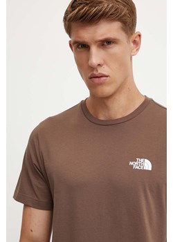 The North Face t-shirt S/S Simple Dome Tee męski kolor brązowy z nadrukiem NF0A87NG1OI1 ze sklepu ANSWEAR.com w kategorii T-shirty męskie - zdjęcie 174063314