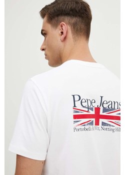 Pepe Jeans t-shirt bawełniany ALFIE męski kolor biały z nadrukiem PM509431 ze sklepu ANSWEAR.com w kategorii T-shirty męskie - zdjęcie 174063363