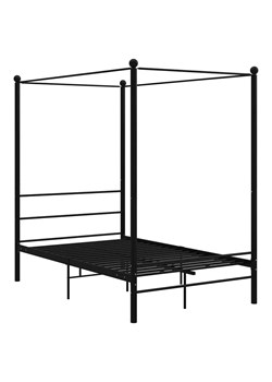 Czarne metalowe łóżko z baldachimem 140x200 cm P8-B34 ze sklepu Edinos.pl w kategorii Łóżka i materace - zdjęcie 174071210